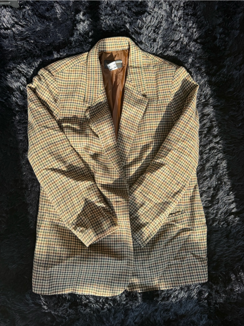 Requirements Women's Houndstooth Blazer in Brown and Cream